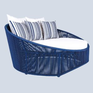 Chaise Milano elaborada com Corda Náutica e acolchoados com tecido acquablock